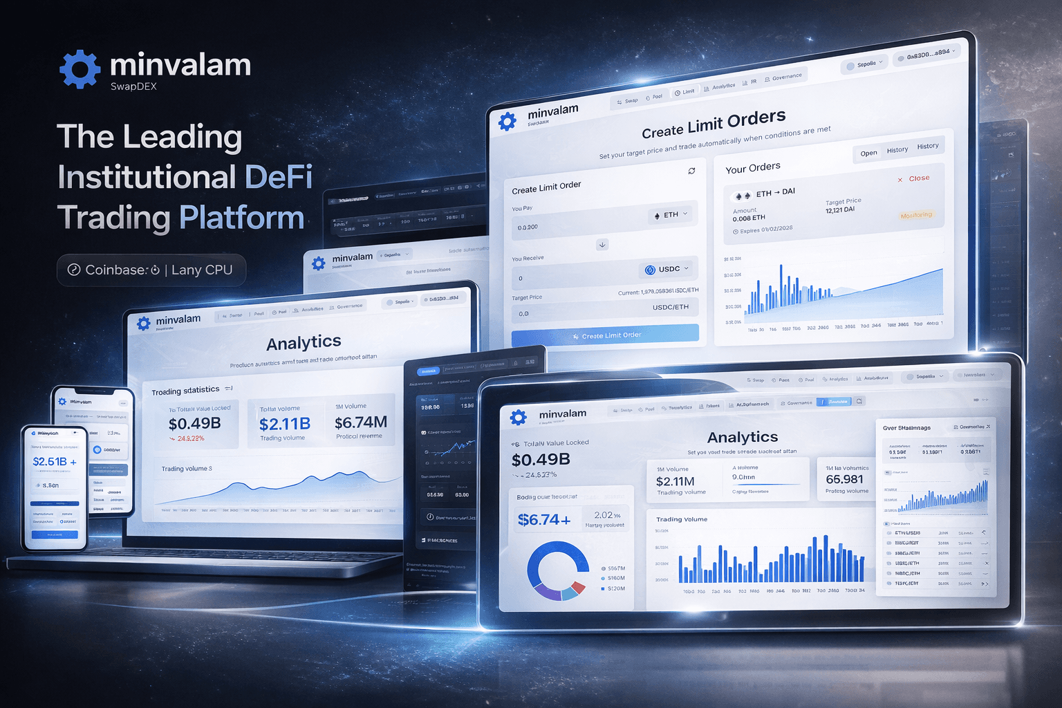 SwapDEX crypto DEX dashboard for decentralized token trading, Web3 wallet connectivity, and blockchain transactions
