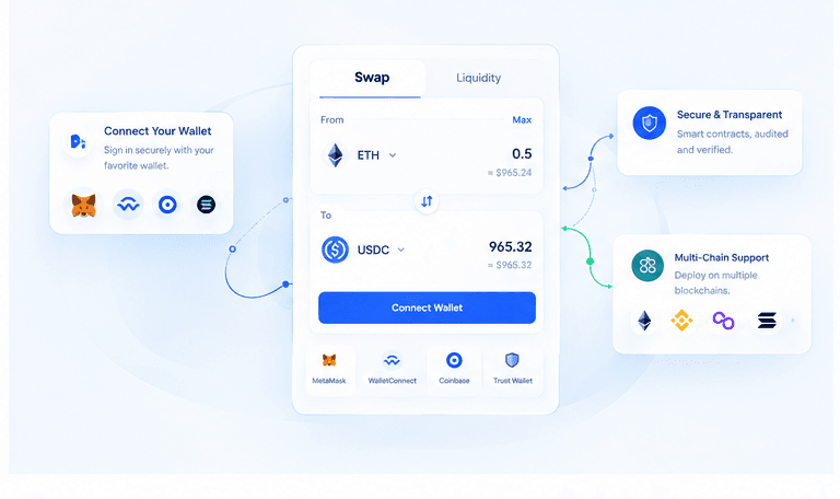 DEX trading dashboard and mobile exchange experience